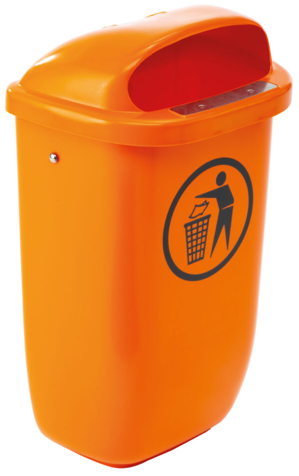 Tennisplatz Abfalleimer Kunststoff orange